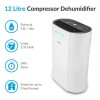 GRADE A2 - electriQ 12 litre Dehumidifier for 3 bed house with Digital Humidistat and Air Purifier