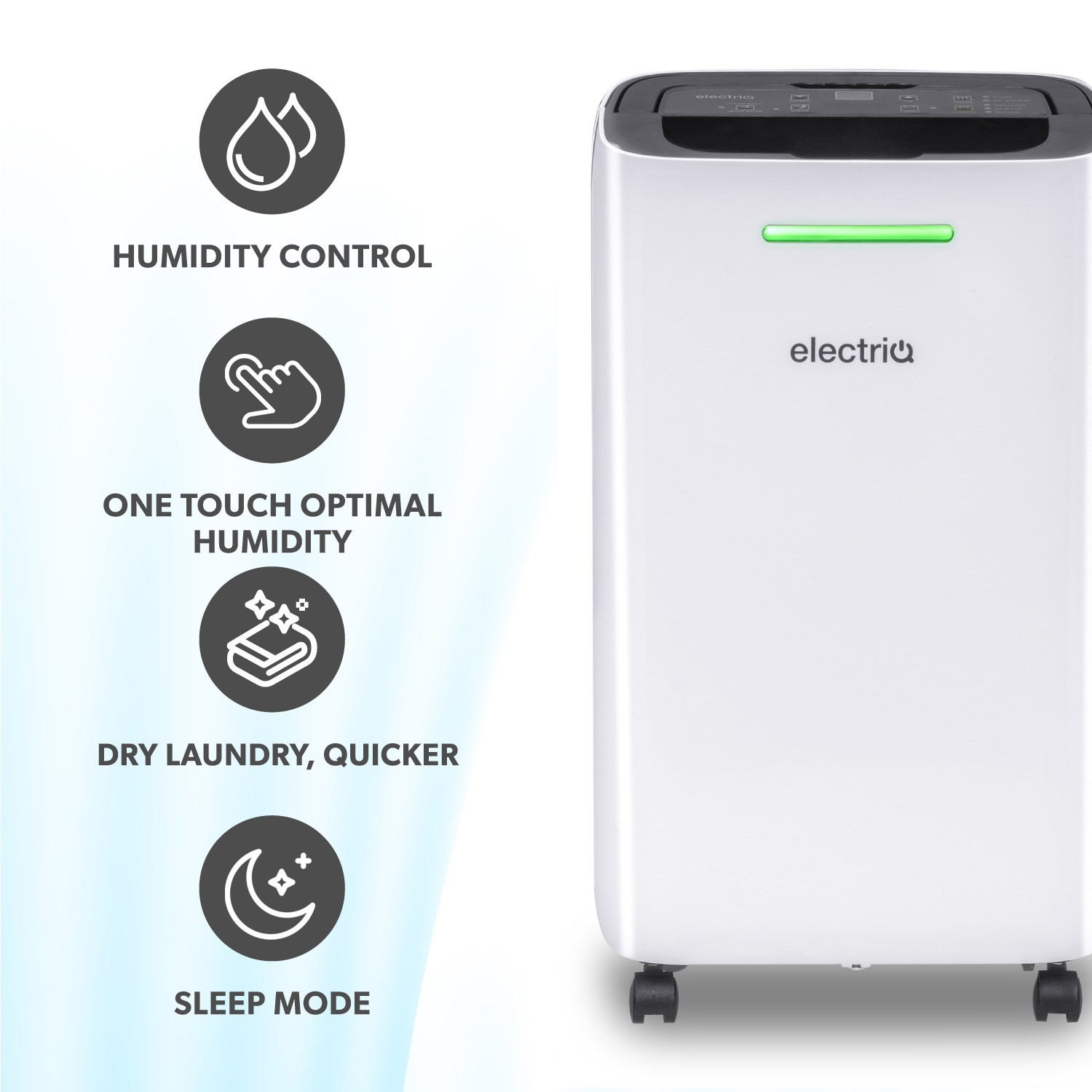 Buy electriQ 12L Quiet LowEnergy Dehumidifier with Odour Filters &