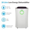 GRADE A2 - electriQ 20 Litre Low Energy UV Antibacterial WHICH Best Buy Dehumidifier - CD20LE-V2