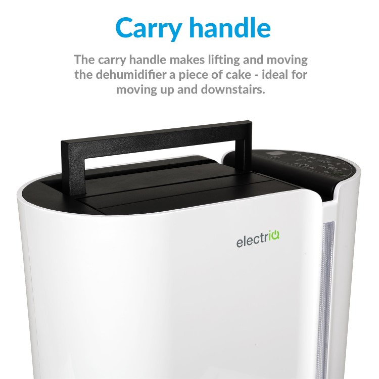GRADE A1 - electriQ 20 Litre Dehumidifier with Humidistat for 2 to 5 Bed Homes