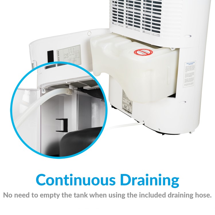 GRADE A1 - electriQ 20 Litre Dehumidifier with Humidistat for 2 to 5 Bed Homes