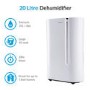 GRADE A1 - electriQ 20 Litre Dehumidifier with Humidistat for 2 to 5 Bed Homes