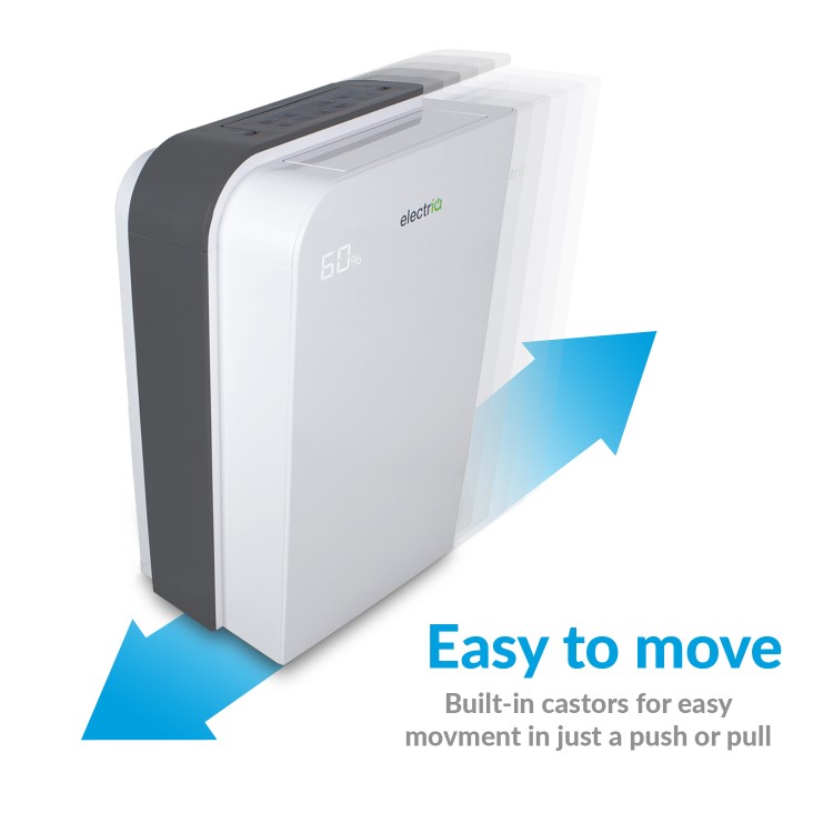 GRADE A2 - electriQ 25 litre Low Energy WIFI Smart Dehumidifier with True HEPA and UV Air Purifier