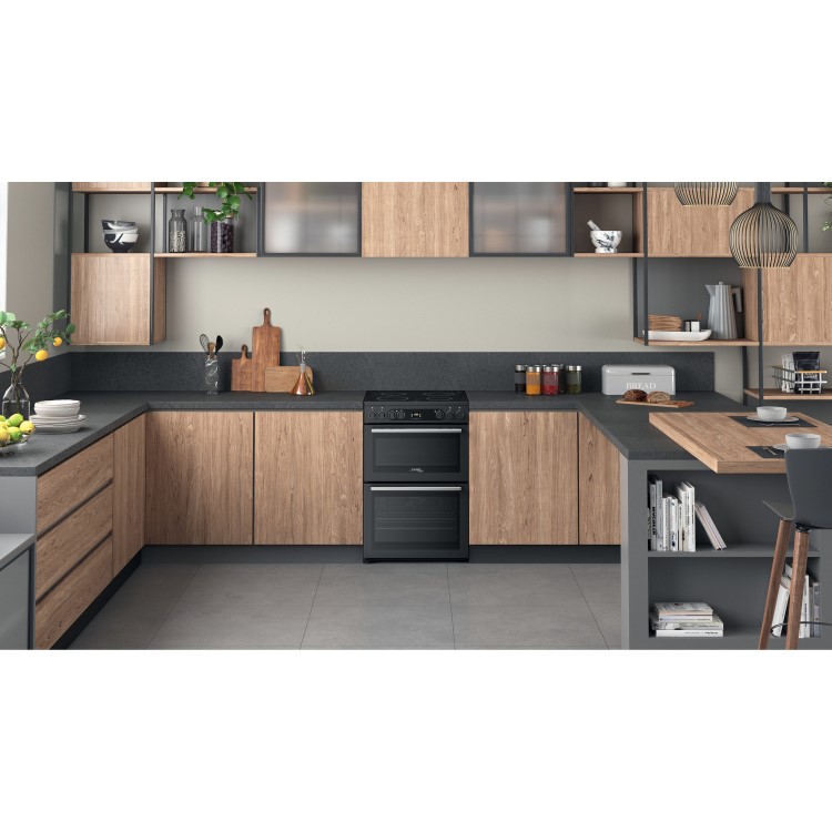 Hotpoint Cannon 60cm Double Oven Ceramic Electric Cooker - Anthracite