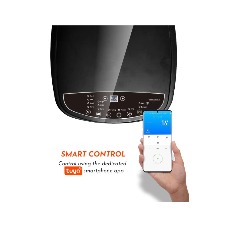 Refurbished ECO 14000 BTU Smart Wifi Portable Air Conditioner with Heat Pump