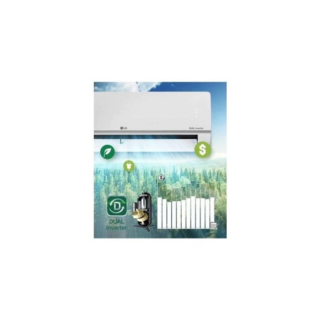 CLIMATISEUR DOUBLE SPLIT 9000+12000 LG Dualcool DELUXE WiFi Gold Fin A