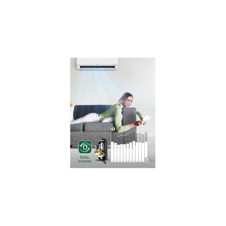 LG DUALCOOL DELUXE 12000 BTU WiFi Smart DC Inverter Wall Split Air Conditioner -  Anti Bacterial  with UV & Plasma Ioniser