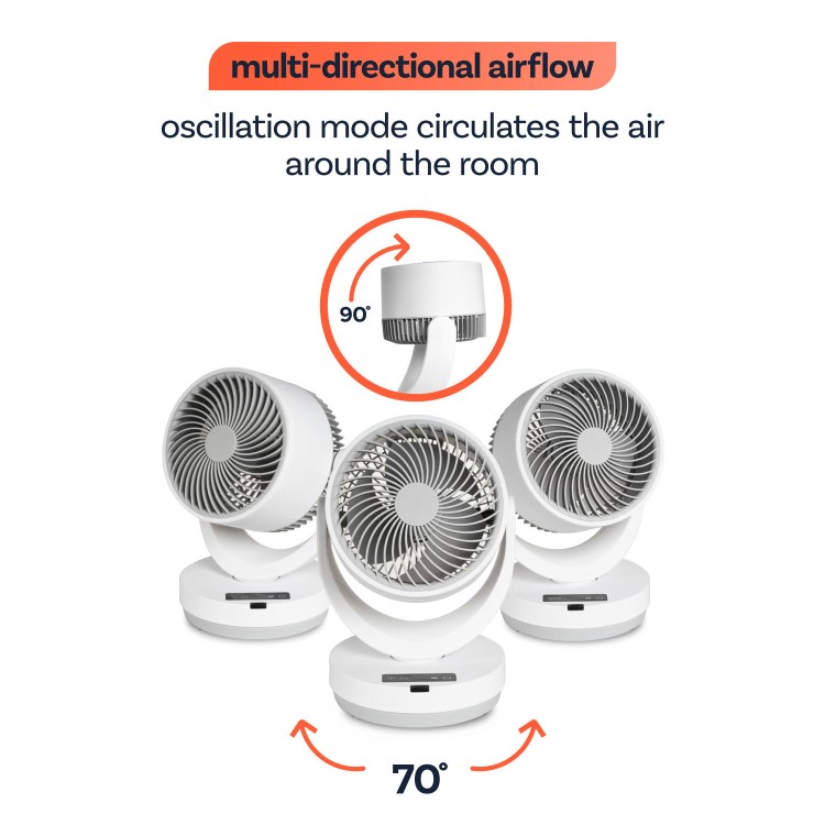 electriQ 6-Inch Oscillating Desk DC Fan - Whisper Quiet & Low-Energy
