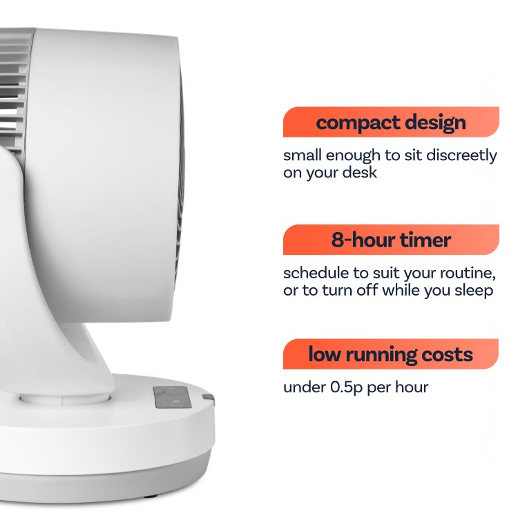 electriQ 6-Inch Oscillating Desk DC Fan - Whisper Quiet & Low-Energy