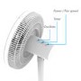 electriQ 12 Inch Quiet Low Energy DC Oscillating Pedestal Fan - White