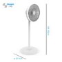 electriQ 12 Inch Quiet Low Energy DC Oscillating Pedestal Fan - White