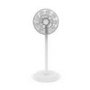 electriQ 12 Inch Quiet Low Energy DC Oscillating Pedestal Fan - White