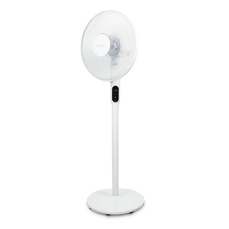 GRADE A1 - electriQ 16 Inch  Low  Energy  Quiet DC Pedestal Floor and Table Fan  with Remote Control Timer and  Oscillation Functions