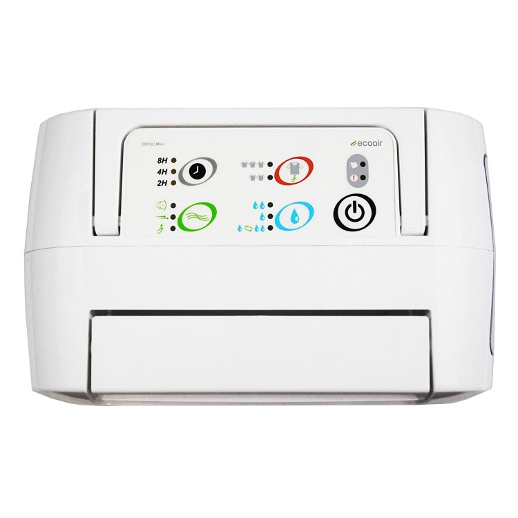 GRADE A5 - Ecoair DD122 Mini 6 Litre Slimline Desiccant Dehumidifier with Laundry Mode Humidistat and Antibacterial Filter