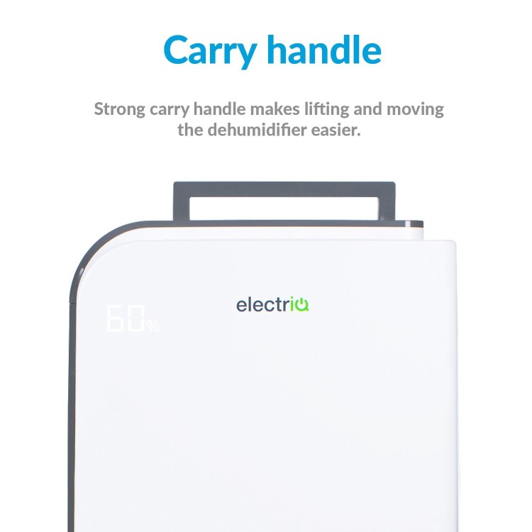 Refurbished electriq 10L Fast Dry Desiccant Dehumidifier and Heater with HEPA Air Purifier for 2-6 bed homes
