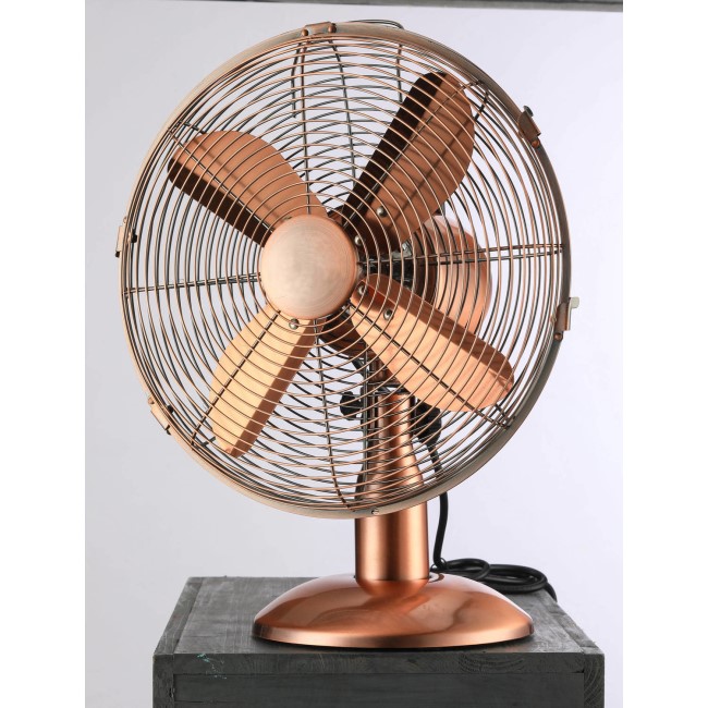 GRADE A1 - electriQ 12" inch Copper Desk Fan with Oscillating Function and Steady Base