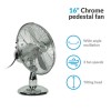 Refurbished electriQ 12 Inch Chrome Desk Fan With Oscillating Function