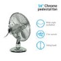 GRADE A2 - electriQ 12 Inch  Inch Chrome Desk Fan With Oscillating Function