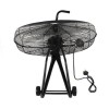 electriQ 24 Inch High Velocity Floor Drum Fan on Wheels - Black