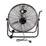electriQ 24 Inch High Velocity Floor Drum Fan on Wheels - Black Metal Body