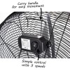 electriQ 24 Inch High Velocity Floor Drum Fan on Wheels - Black