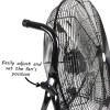 electriQ 24 Inch High Velocity Floor Drum Fan on Wheels - Black