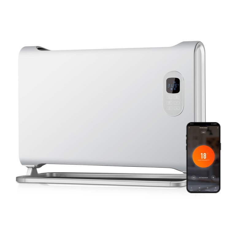 electriQ 1500W Smart Wall Mountable Panel Heater with Thermostat and Weekly Timer - Bathroom Safe