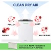 GRADE A2 - electriQ 8 litre Fast-Dry Desiccant  Dehumidifier with Air Purifier for 2-5 bed House