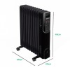 GRADE A2 - electriQ 2.5kw Black Smart WiFi Alexa Oil Filled Radiator 11 Fin  24 hour and Weekly Timer with Thermostat and Remote 