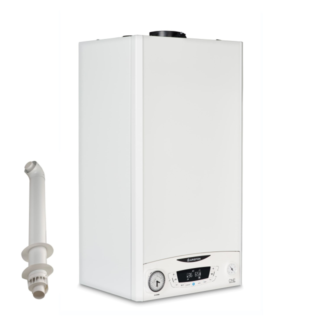 Ariston E-Combi ONE 24 kW A+ Combi Gas Boiler with Free Horizontal Flue and LPG Kit - 2 year warranty