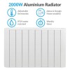 GRADE A2 - electriQ 2000W Wall Mountable Low Energy Smart WiFi Alexa Aluminium Designer Radiator - Bathroom Safe IP24