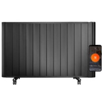 Refurbished electriQ 2000W Smart Electric Designer Aluminium Panel Heater With LED Display - Wall Mountable - Black
