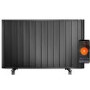 electriQ 2000W Smart Aluminium Electric Designer Radiator Sleek Black Wall Mounted - Energy Efficient Panel Heater