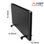 electriQ 2000W Smart Aluminium Electric Designer Radiator Sleek Black Wall Mounted - Energy Efficient Panel Heater