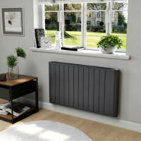 electriQ 2000W Anthracite Smart Aluminium Electric Designer Radiator - Sleek Wall Mounted & Energy Efficient Panel Heater