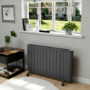 electriQ 2000W Anthracite Smart Aluminium Electric Designer Radiator - Sleek Wall Mounted & Energy Efficient Panel Heater