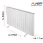 electriQ 2000W Smart WiFi Aluminium Electric Designer Radiator Gloss White Wall Mounted - Energy Efficient Panel Heater
