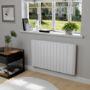 electriQ 2000W Smart Electric Designer Aluminium Panel Heater With LED Display - Wall Mountable - White