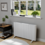 electriQ 2000W Smart WiFi Aluminium Electric Designer Radiator Gloss White Wall Mounted - Energy Efficient Panel Heater
