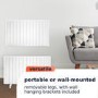 electriQ 2000W Smart WiFi Aluminium Electric Designer Radiator Gloss White Wall Mounted - Energy Efficient Panel Heater