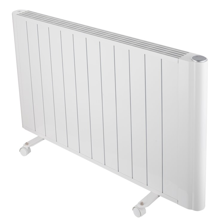 electriQ 2000W Smart WiFi Aluminium Electric Designer Radiator Gloss White Wall Mounted - Energy Efficient Panel Heater
