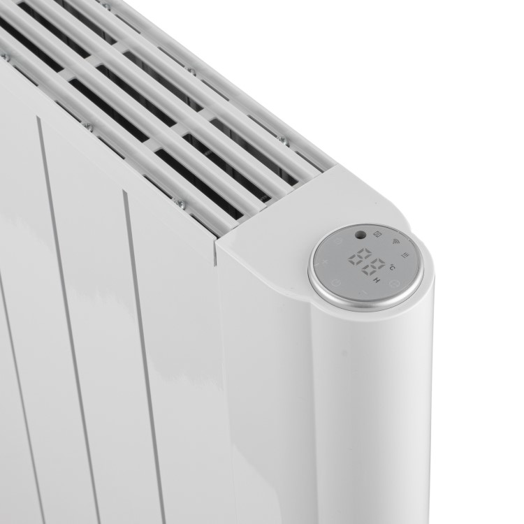 electriQ 2000W Smart WiFi Aluminium Electric Designer Radiator Gloss White Wall Mounted - Energy Efficient Panel Heater