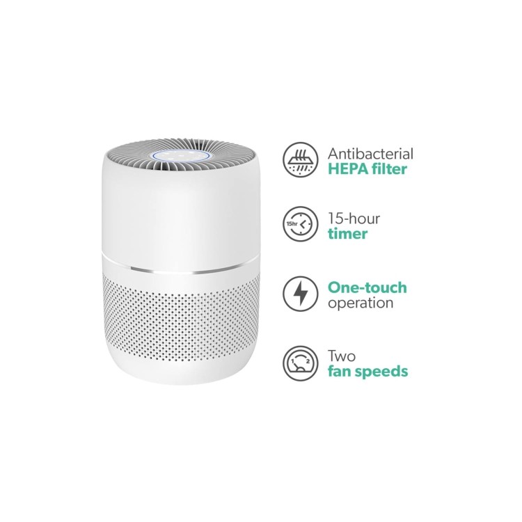 GRADE A5 - electriQ 360 Degree Air Purifier Smart WiFi Alexa with Air Quality Sensor and HEPA Carbon filters for rooms up to 40 sqm