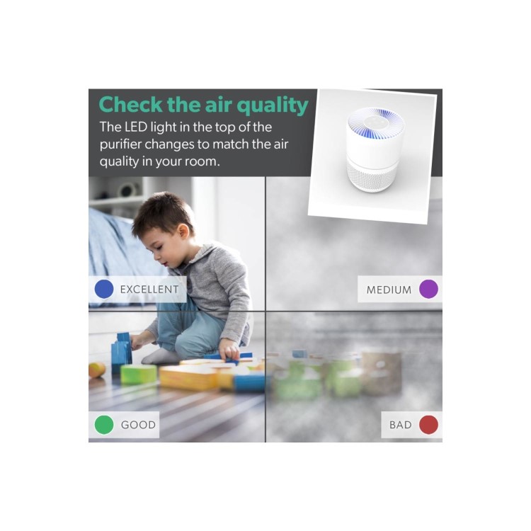 GRADE A5 - electriQ 360 Degree Air Purifier Smart WiFi Alexa with Air Quality Sensor and HEPA Carbon filters for rooms up to 40 sqm