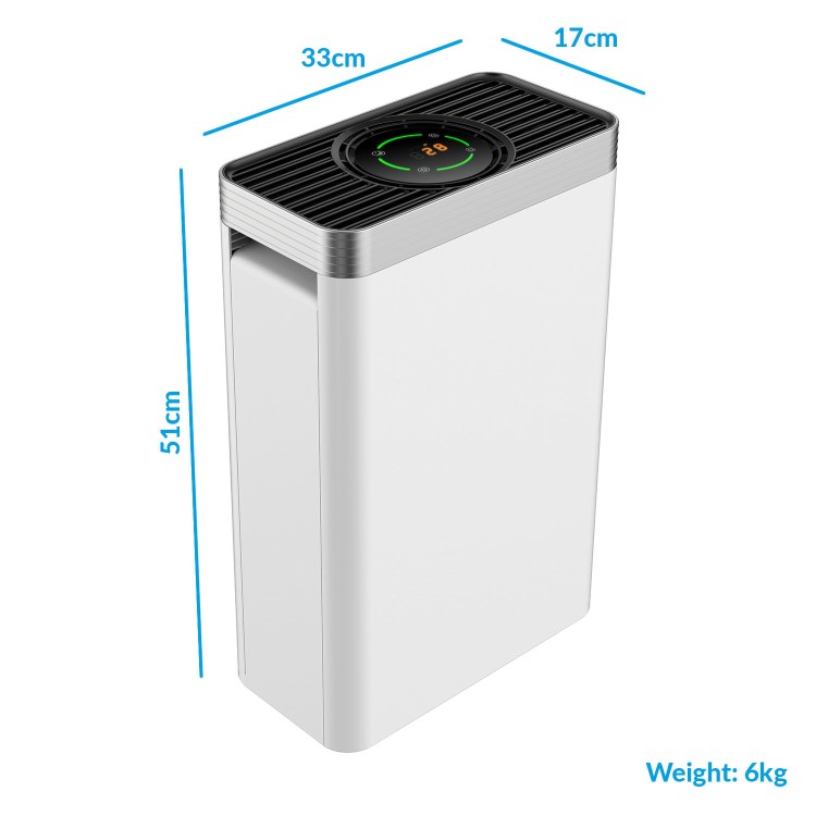 Refurbished electriQ PM2.5 5 stage Air Purifier with Air Quality Sensor and HEPA Filter great for up to 90 sqm rooms