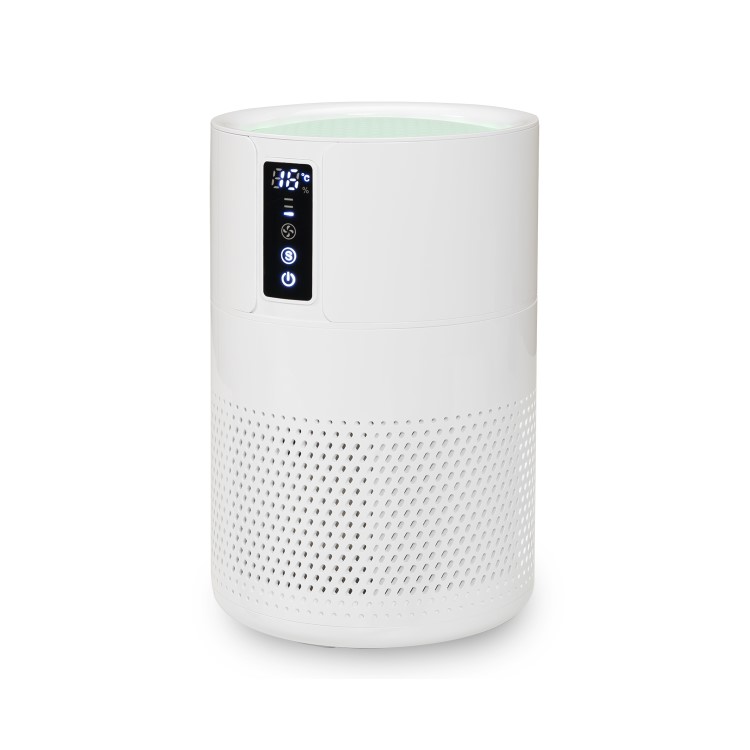 GRADE A2 - electriQ Ultra Quiet HEPA Air Purifier with Air Quality Temperature and Humidity Indicators for Allergies Hayfever Bacteria