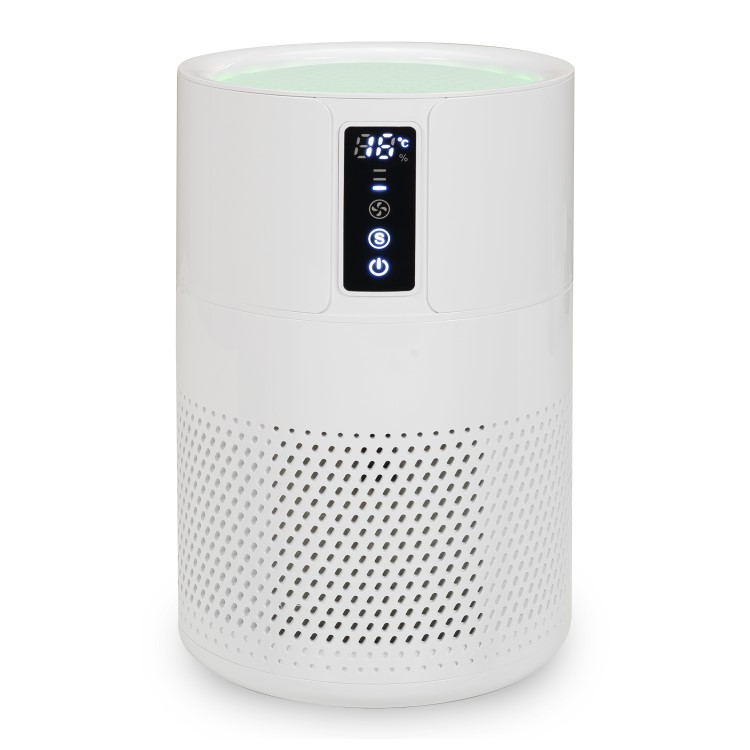 GRADE A2 - electriQ Ultra Quiet HEPA Air Purifier with Air Quality Temperature and Humidity Indicators for Allergies Hayfever Bacteria