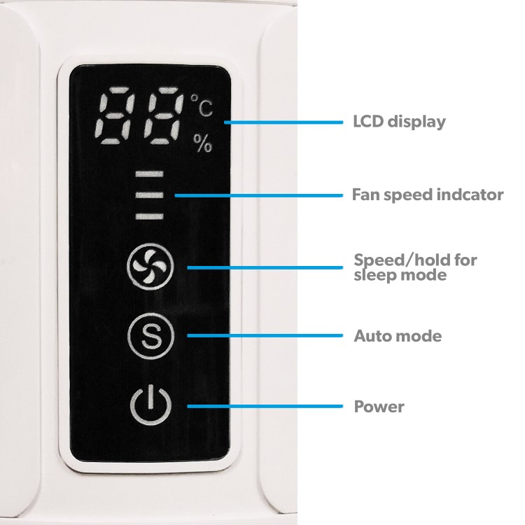 GRADE A2 - electriQ Ultra Quiet HEPA Air Purifier with Air Quality Temperature and Humidity Indicators for Allergies Hayfever Bacteria