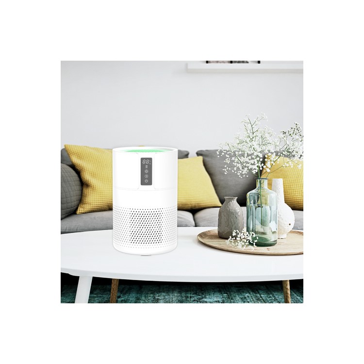 GRADE A2 - electriQ Ultra Quiet HEPA Air Purifier with Air Quality Temperature and Humidity Indicators for Allergies Hayfever Bacteria
