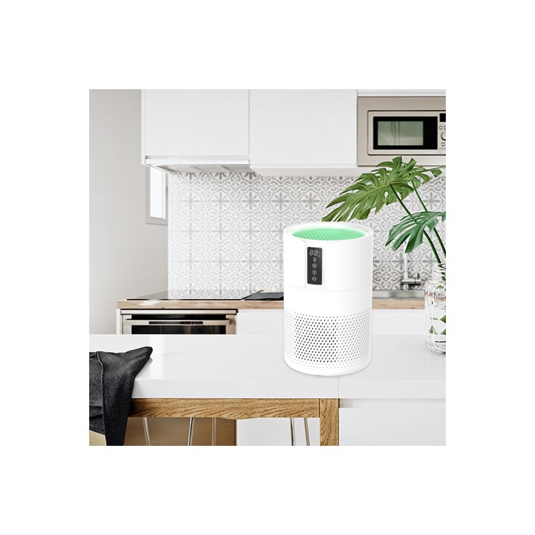 GRADE A2 - electriQ Ultra Quiet HEPA Air Purifier with Air Quality Temperature and Humidity Indicators for Allergies Hayfever Bacteria